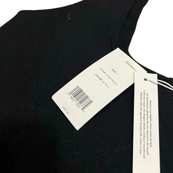 Vince Black Square Neck Wool Blend Knit Midi Tank Dress S - Picture 3 of 9
